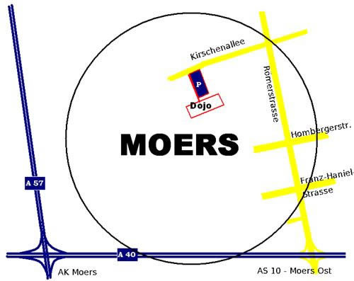 Anfahrtsskizze Kirschenallee Moers